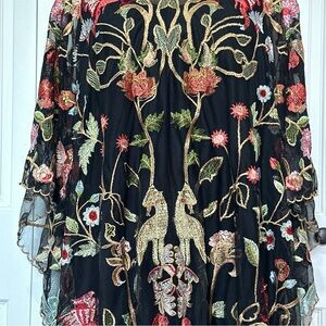 Tolani Collection Danika Embroidered Blouse Tunic Removable Liner Size 2X NWT